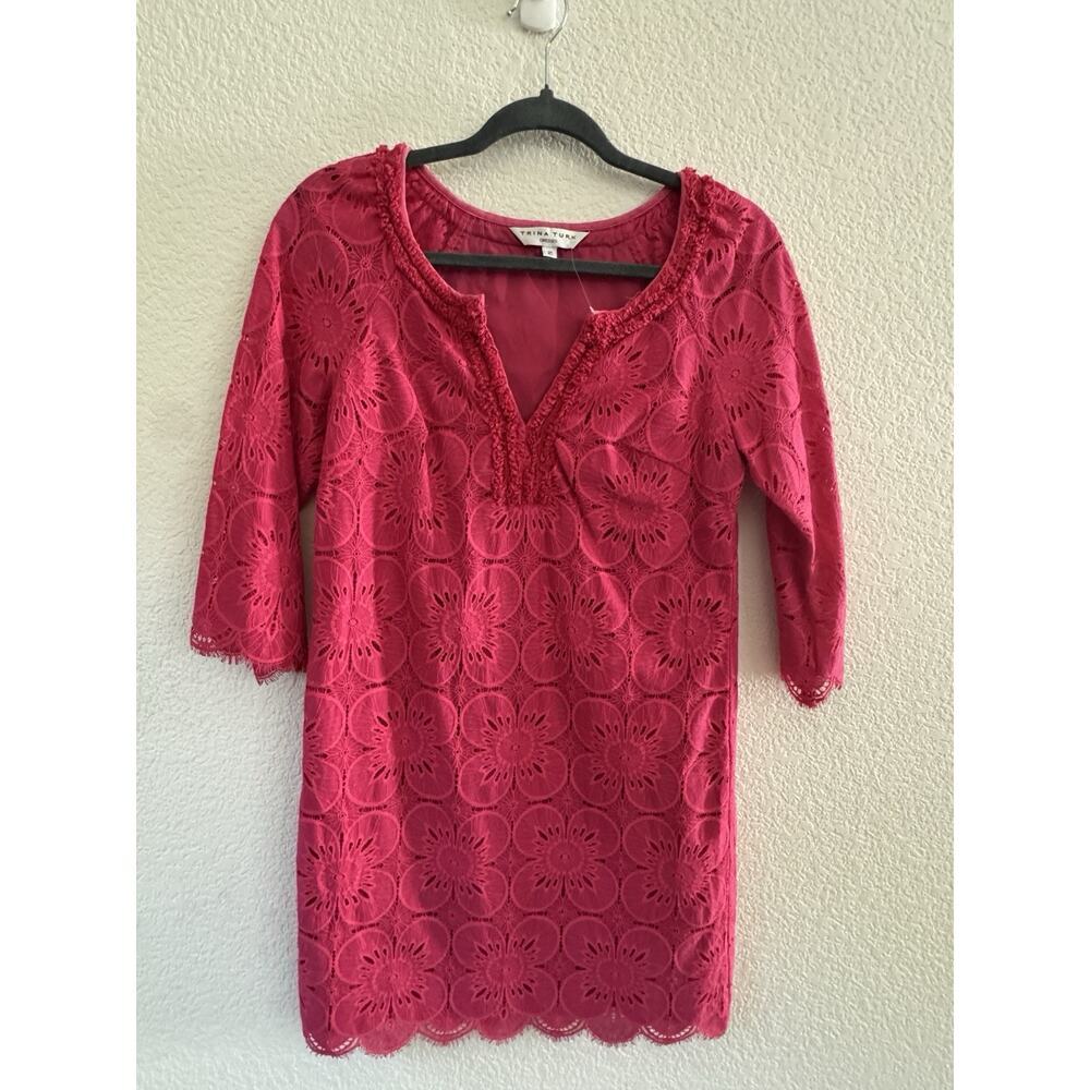 Trina Turk Jubilee Lace Cocktail Dress Size 2 Womens Pink